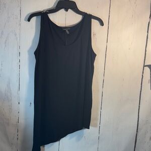 Eileen Fisher Asymmetrical Black Tank Top